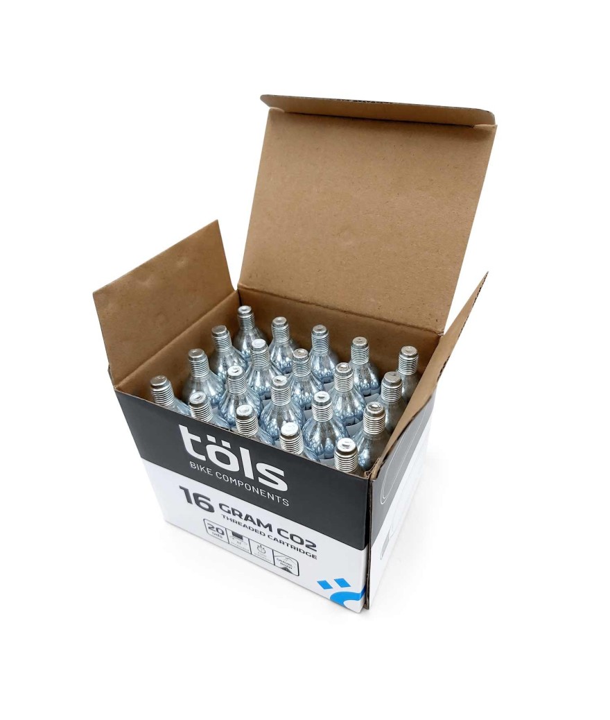 Cartouche 16 g CO2 filetée, boîte de 20 unités