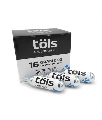 Cartouche 16 g CO2 filetée, boîte de 20 unités