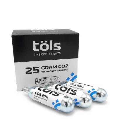 Cartouche 25 g CO2 filetée, boîte de 20 unités