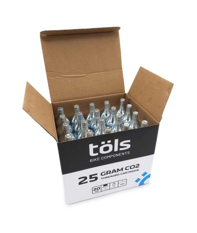 Cartouche 25 g CO2 filetée, boîte de 20 unités