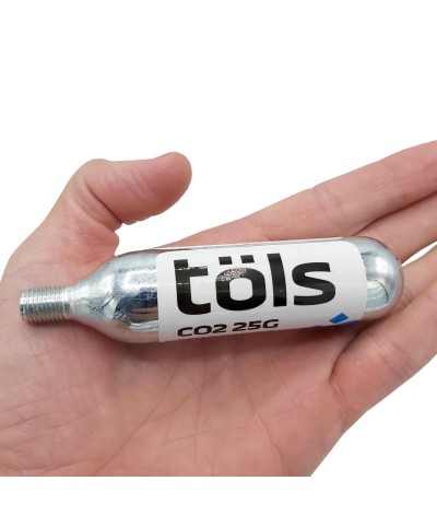 Cartouche 25 g CO2 filetée, boîte de 20 unités