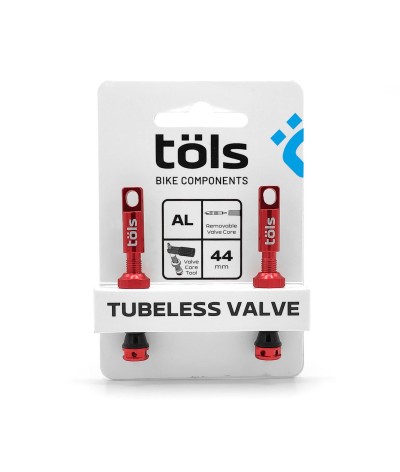 Valves Tubeless Aluminium Rouge 44mm