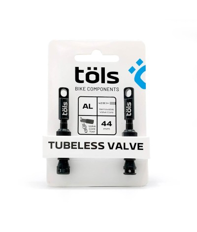 Valves Tubeless Aluminium Noir 44mm