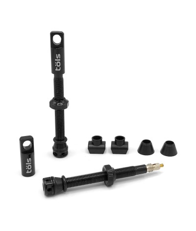 Valves Tubeless en Aluminium Noir 60mm