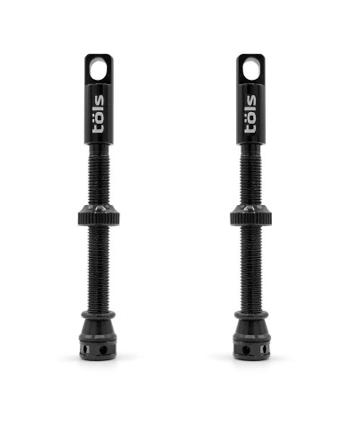 Valves Tubeless en Aluminium Noir 60mm