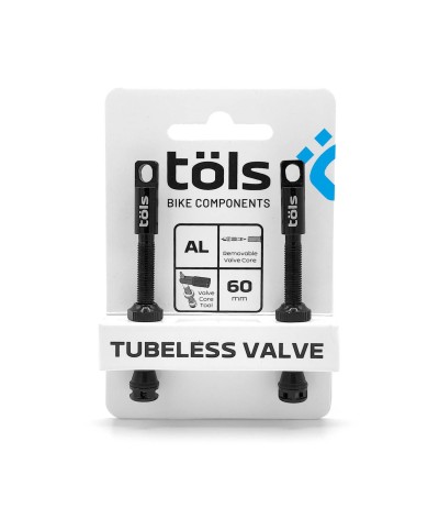 Valves Tubeless en Aluminium Noir 60mm