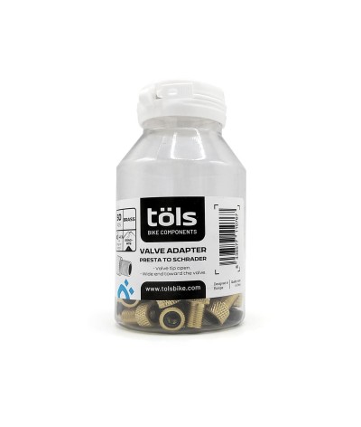 Adaptateur de valve Presta vers Schrader (BOUTEILLE 50 unités)