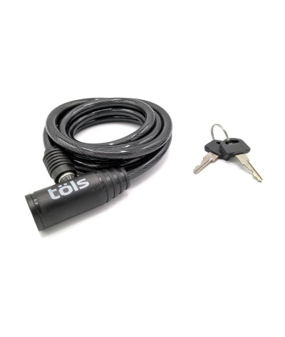 Antivol à Clé de verrouillage en spirale 180 cm (L) x 8 mm (ø)