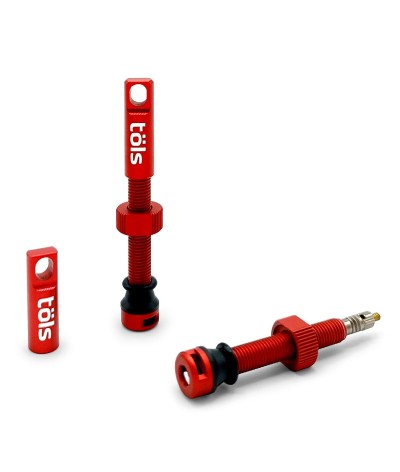 Valves Tubeless Aluminium Rouge Mat 44mm